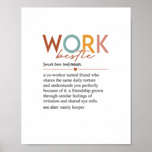 Vintage Work Bestie Definition Teachers Nurses Bos Poster