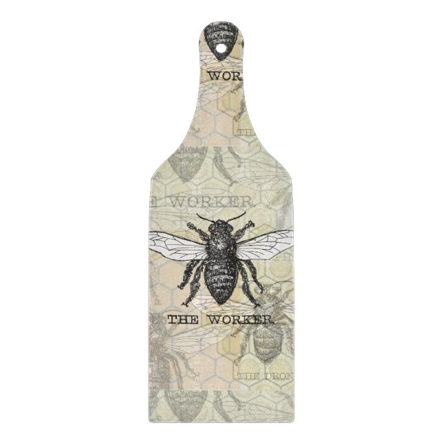 Vintage Worker Bee Illustration Art Cutting Board (Front)