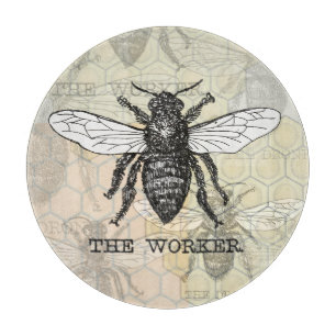Vintage Worker Bee Illustration Art Cutting Board