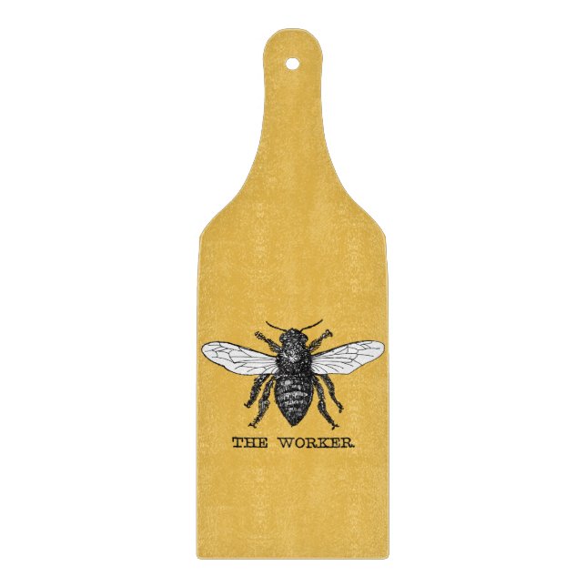 Vintage Worker Bee Illustration Art Cutting Board (Front)