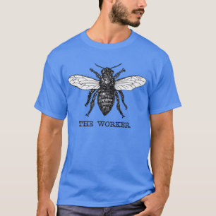 Vintage Worker Bee Illustration Art T-Shirt