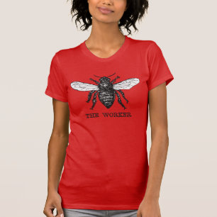 Vintage Worker Bee Illustration Art T-Shirt