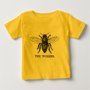 Vintage Worker Bee Illustration Baby T-Shirt