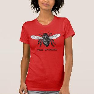 Vintage Worker Bee Illustration T-Shirt