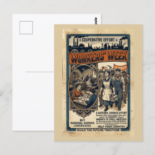 Vintage Workers' Week - National Savings Postcard