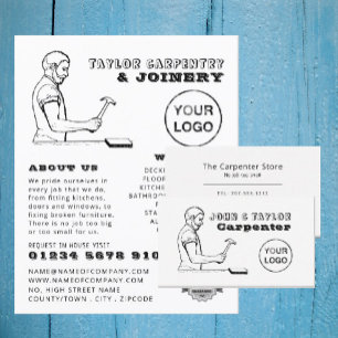 Vintage Workman, Carpentry, Carpenter Business Card