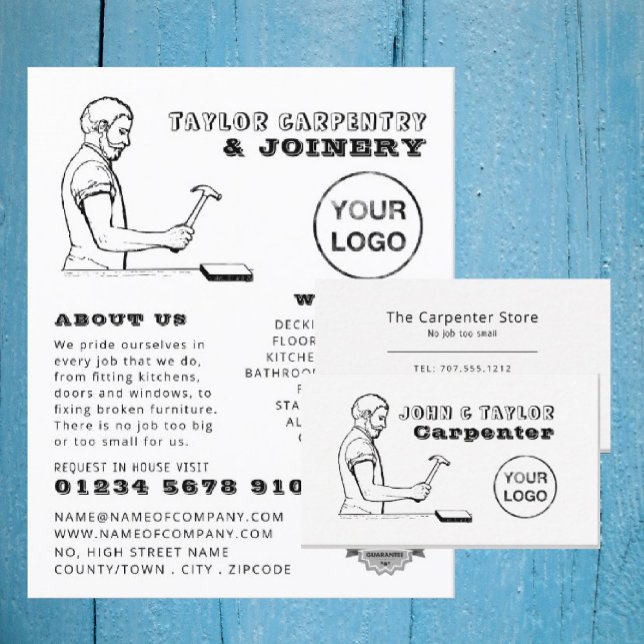 Vintage Workman, Carpentry, Carpenter Business Card (Creator Uploaded)