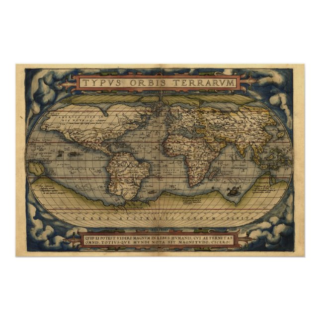 Vintage World Atlas Map Print (Front)