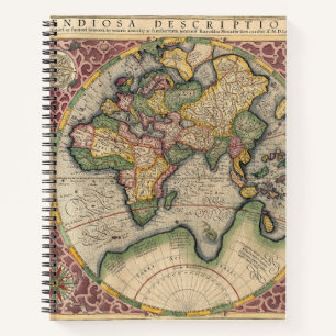 Vintage World Map 1609 Notebook