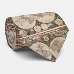 Vintage World Map (1665) 2 Tie