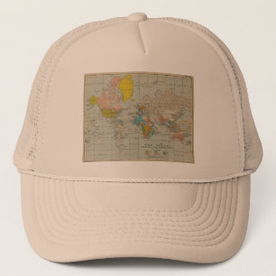 Vintage World Map 1910 Trucker Hat
