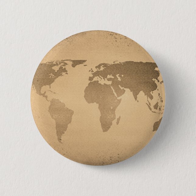 Vintage world map 6 cm round badge (Front)