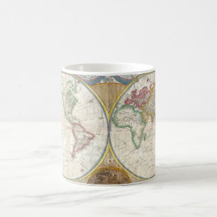Vintage World Map and Astronomy Chart Exquisite Coffee Mug