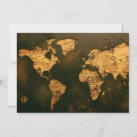 Vintage World Map Antique Cartography Art