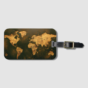 Vintage World Map Antique Cartography Art Luggage Tag
