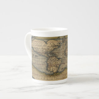 Vintage World Map Atlas Historical Design Bone China Mug