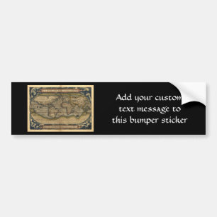 Vintage World Map Atlas Historical Design Bumper Sticker