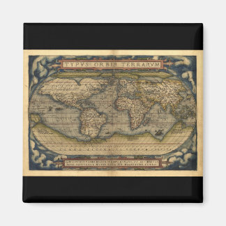 Vintage World Map Atlas Historical Design Magnet