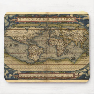 Vintage World Map Atlas Historical Design Mouse Mat