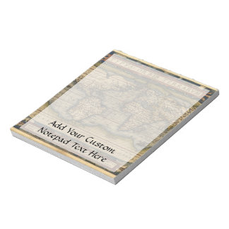 Vintage World Map Atlas Historical Design Notepad