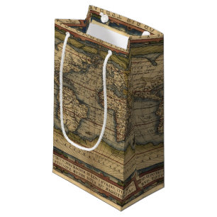 Vintage World Map Atlas Historical Design Small Gift Bag