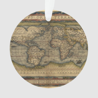 Vintage World Map Atlas Historical Ornament