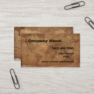 Vintage World Map Business Card