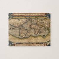Vintage World Map by Abraham Ortelius 1564