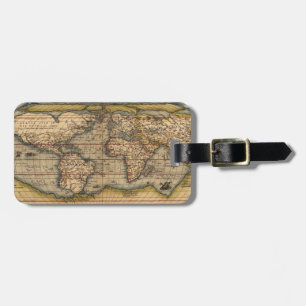 Vintage World Map by Abraham Ortelius 1564 Luggage Tag