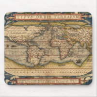 Vintage World Map by Abraham Ortelius 1564
