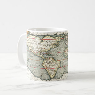 Vintage World Map by Abraham Ortelius 1587–1595 Coffee Mug