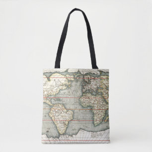 Vintage World Map by Abraham Ortelius 1587–1595 Tote Bag