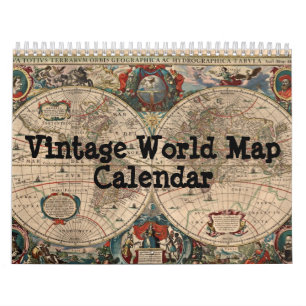 Vintage World Map Calendar