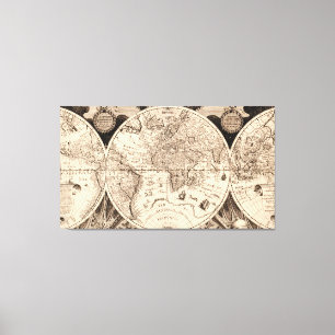 Vintage World Map Canvas Print