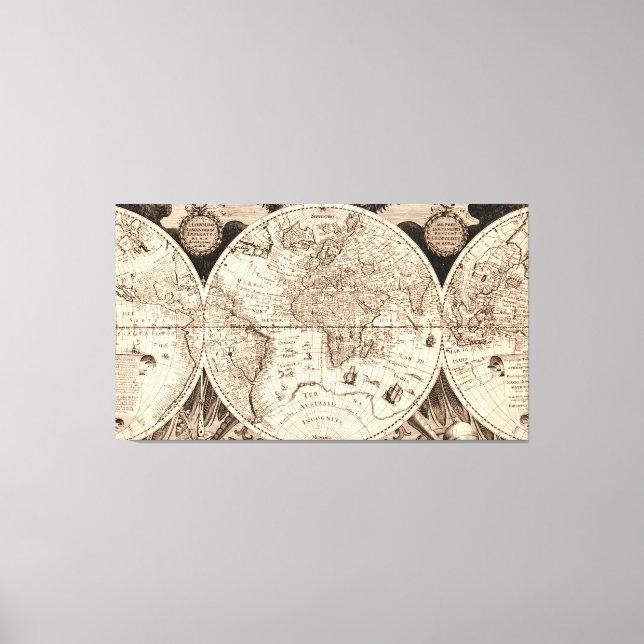 Vintage World Map Canvas Print (Front)