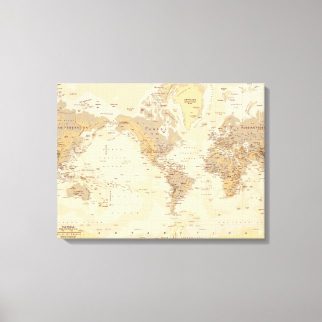 Vintage World Map Canvas Print (Front)