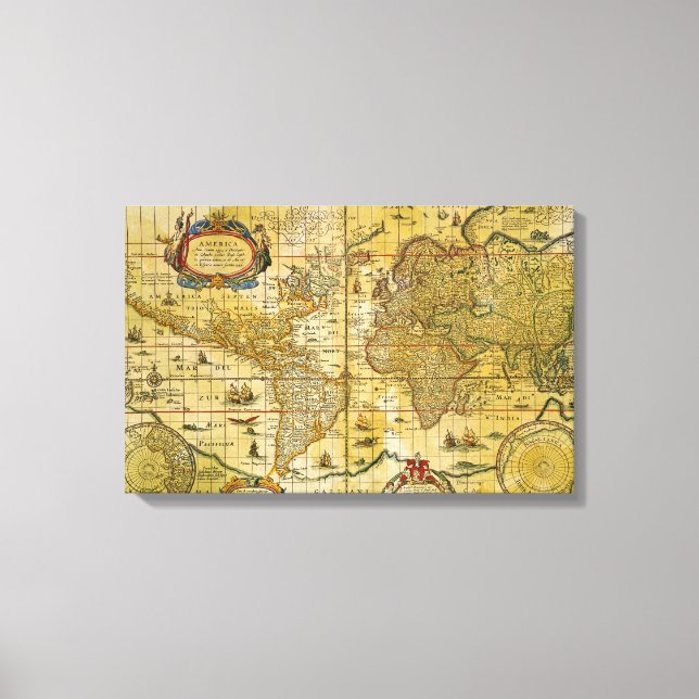 Vintage World Map Canvas Print (Front)