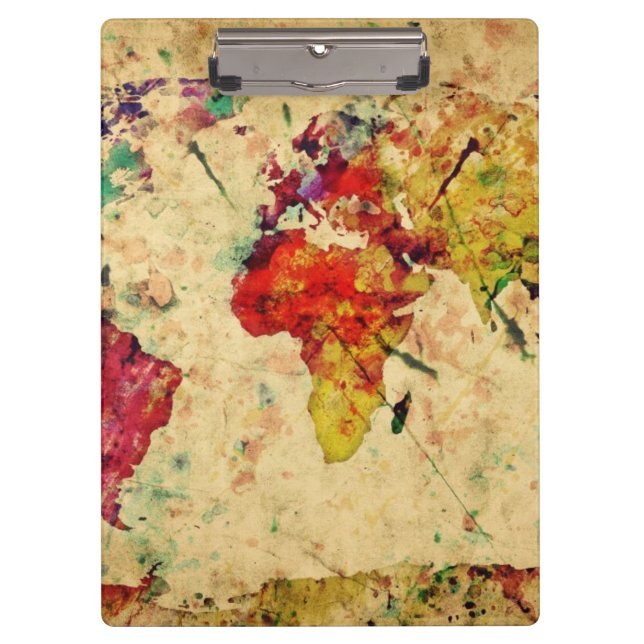Vintage world map clipboard (Front)