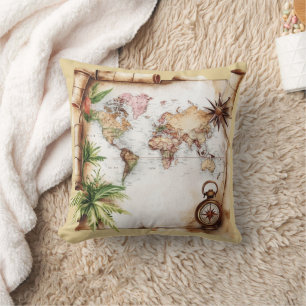 Vintage World Map Cushion