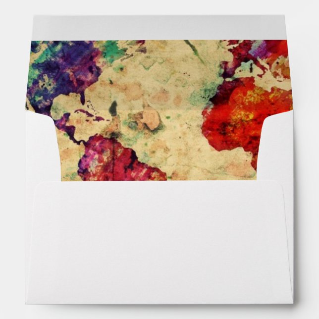 Vintage world map envelope (Back (Bottom))