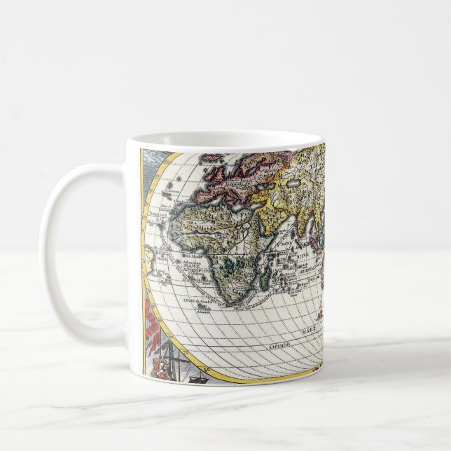 Vintage World Map Globe Sketch Mug (Left)