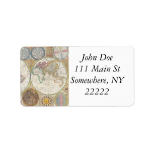 Vintage World Map Label