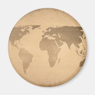 Vintage world map magnet