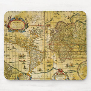 Vintage World Map Mouse Mat