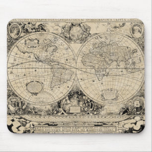 Vintage World Map Mouse Mat