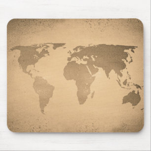 Vintage world map mouse mat