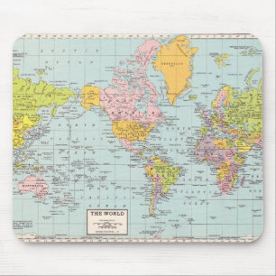 Vintage World Map Mouse Mat