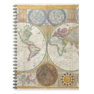Vintage WORLD MAP Notebook