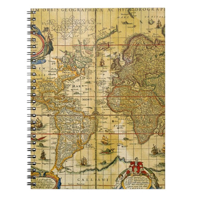 Vintage World Map Notebook (Front)
