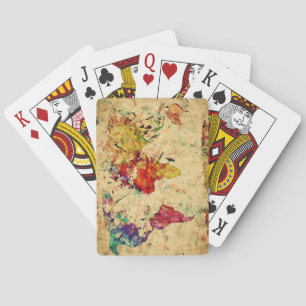 Vintage world map playing cards